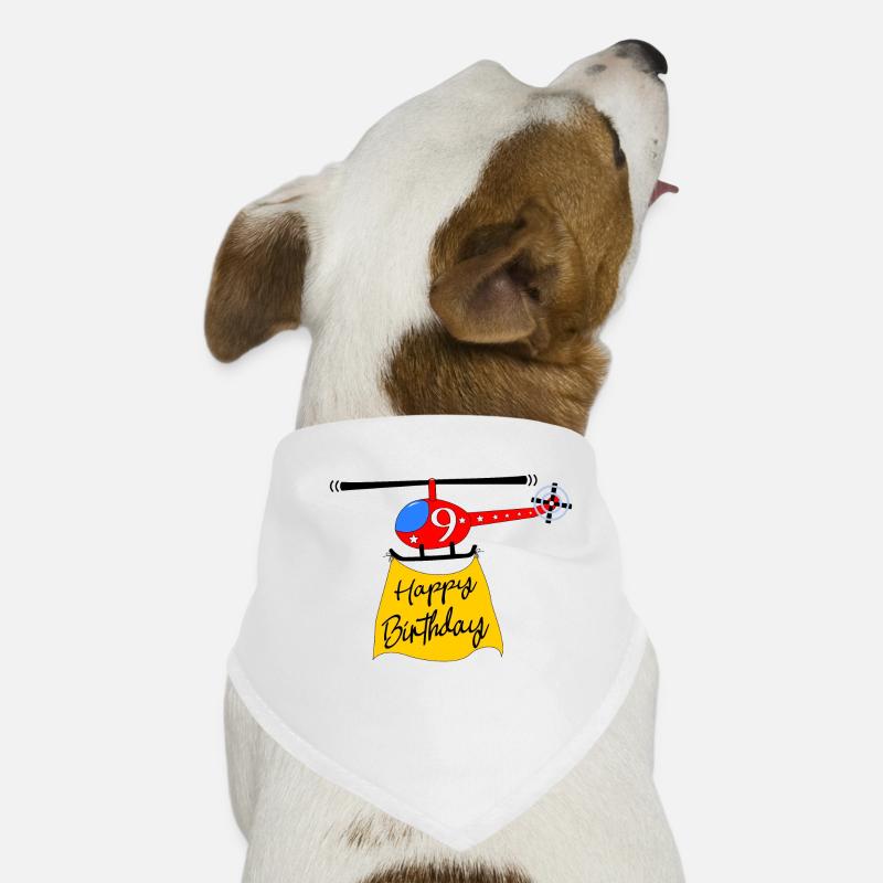 Hélicoptère Joyeux anniversaire 9 Bandana pour chien