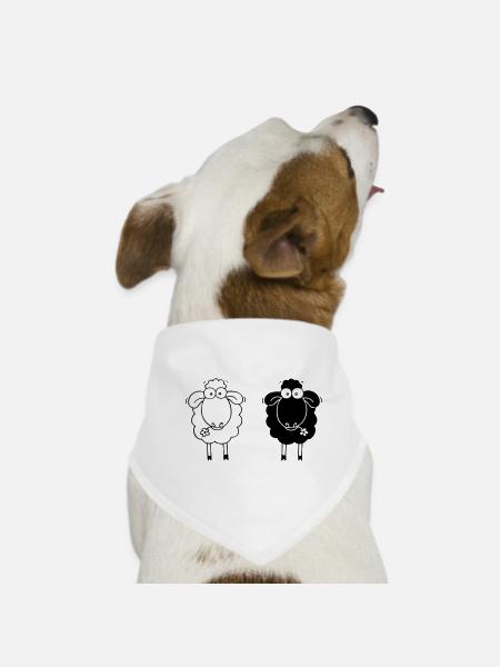 Schafe schwarz weiss - Hunde-Bandana - Weiß - Vorne