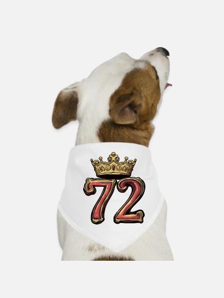 72 Number Crown - Dog Bandana - white