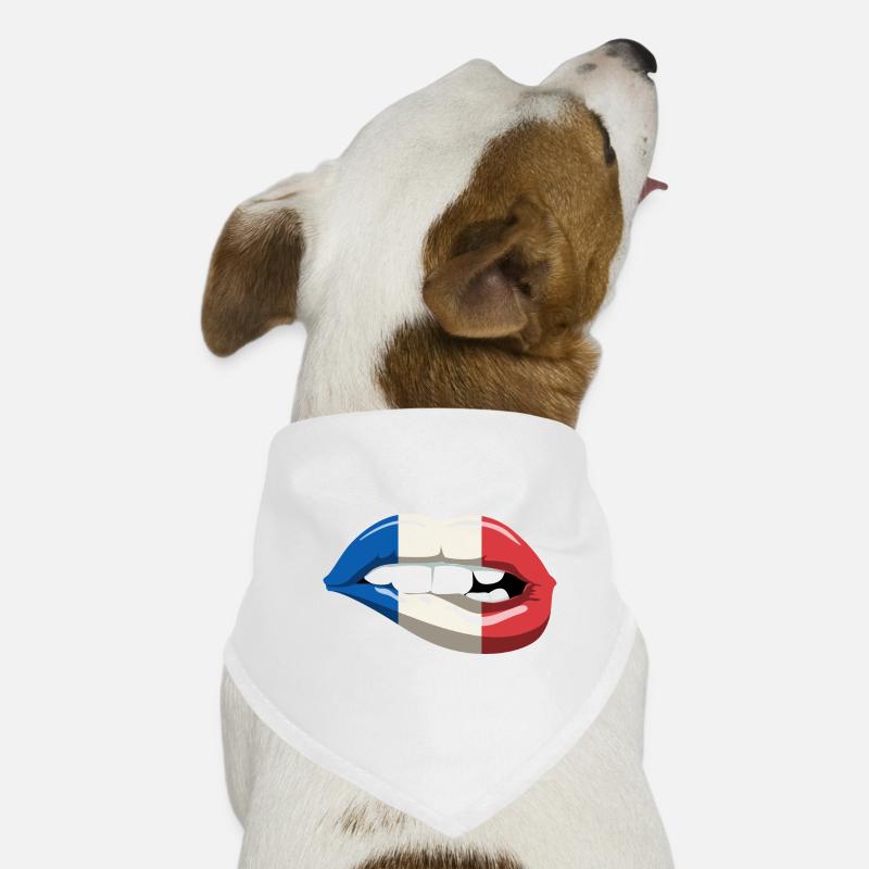 France Drapeau: Lèvres Bouche Drapeau français Bandana pour chien
