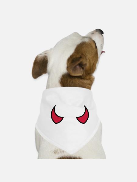 Teufelshörner - devil horns - cornes du diable - Hunde-Bandana - Weiß - Vorne
