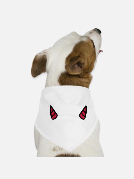 Teufelshörner teuflisch Teufel devil horn evil - Hunde-Bandana - Weiß - Vorne