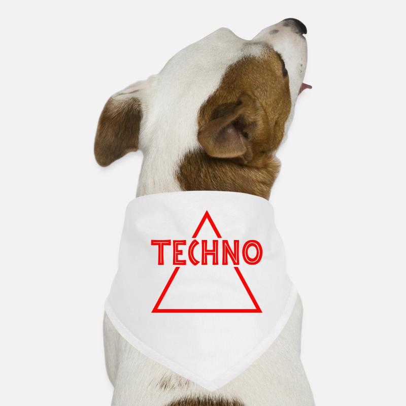 Techno music | Farbe änderbar - Hunde-Bandana - Weiß
