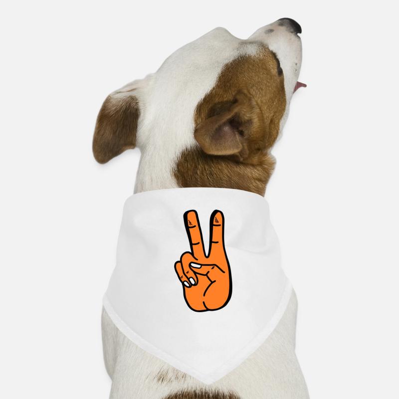 Peace orangene Hand Hunde-Bandana