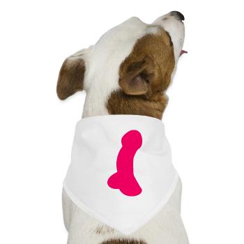 Schwanz - dick - cock - Hunde-Bandana - Weiß - Vorne