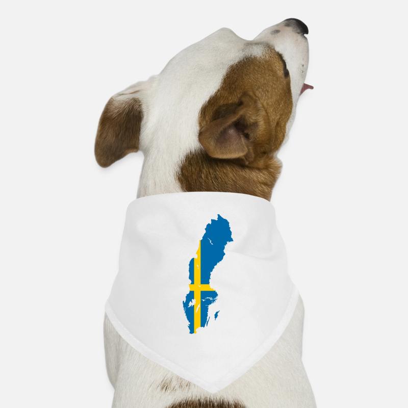 Suède Outline Map Drapeau Scandinavie Drapeau Bandana pour chien