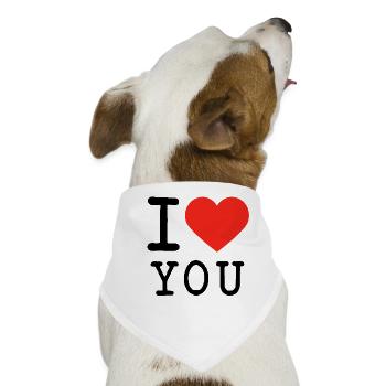 I love I love U - Hunde-Bandana - Weiß - Vorne