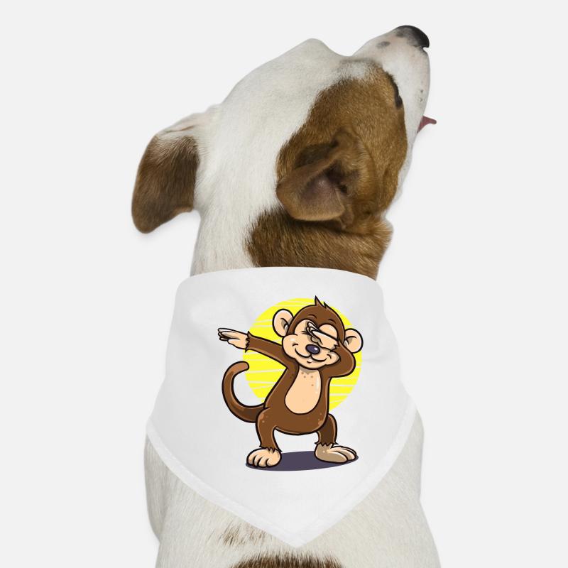 Dabbing dab Affe lustig Geschenk Gruselig Geburt - Hunde-Bandana - Weiß