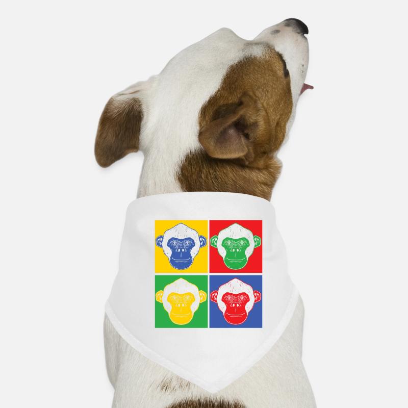 Affen Pop Art Geschenk Tier Gorilla Schimpansen Hunde-Bandana