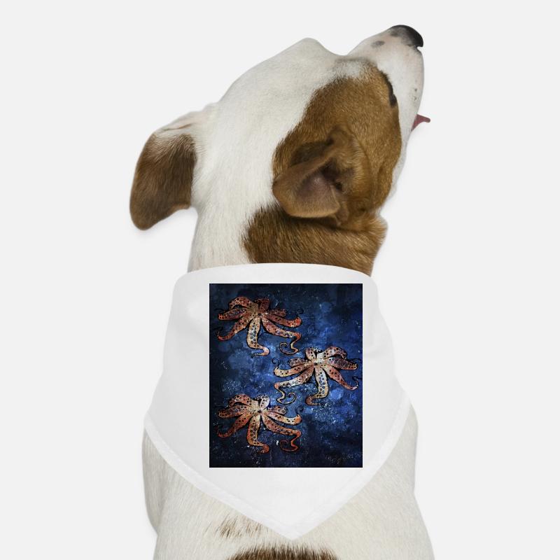 Octopus Krake - Hunde-Bandana - Weiß