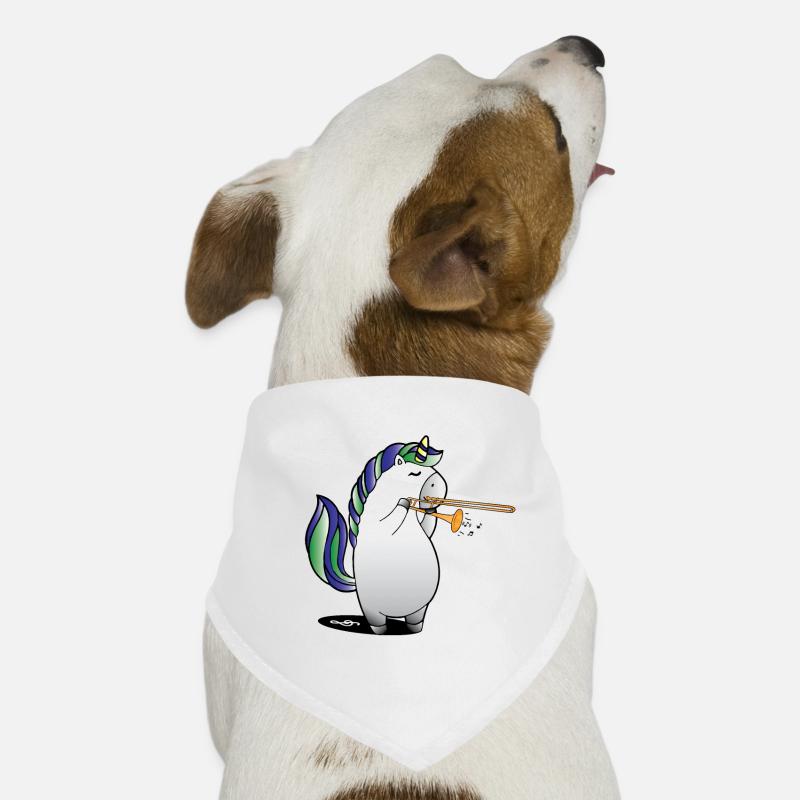 Unicorn plays trombone music trombone gift Dog Bandana