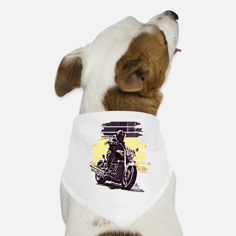 Motorrad Kurvenfahrt Rocket 3 - Hunde-Bandana - Weiß