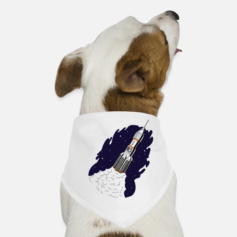 Rocket se lance dans l'espace - Bandana pour chien - blanc