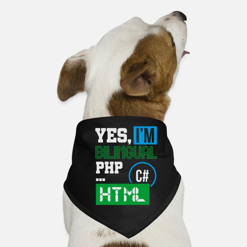 Computer Programmer Humor Yes, I'm Bilingual HTML Dog Bandana