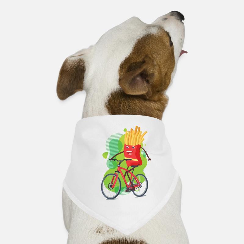 tshirt rigolo vélo frites Bandana pour chien