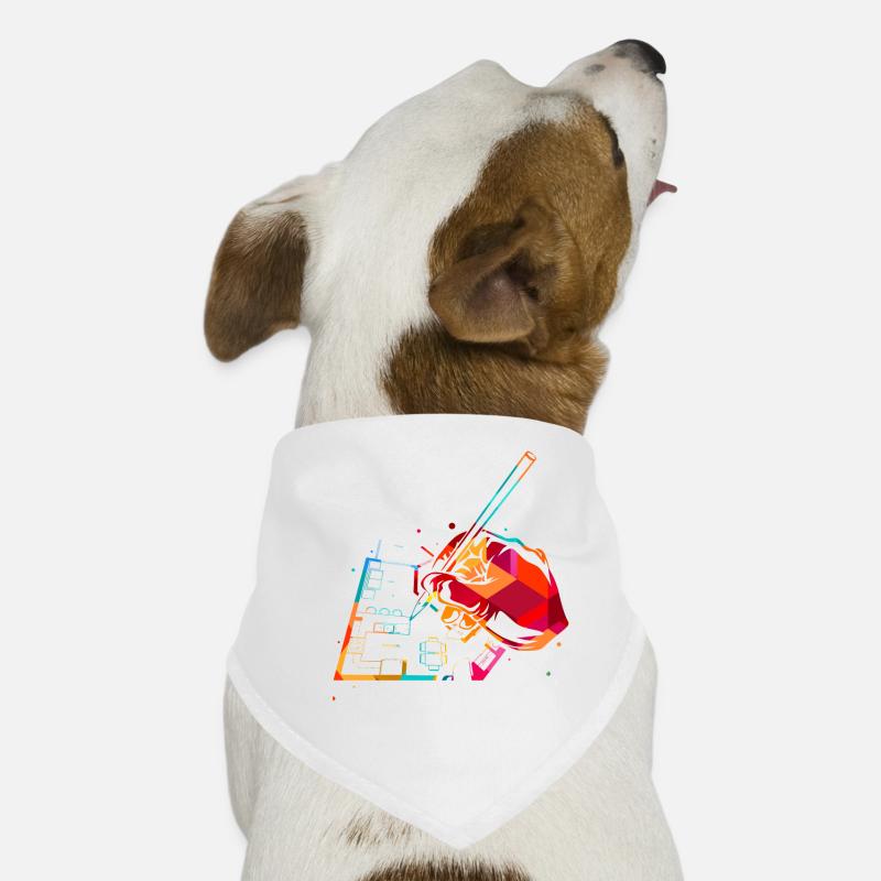 Polygone de dessinateur - Bandana pour chien - blanc