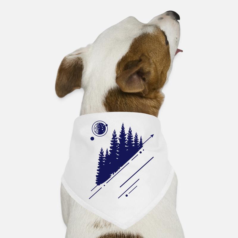 Wald mit Mond Forêt Nature Minimal Bandana pour chien