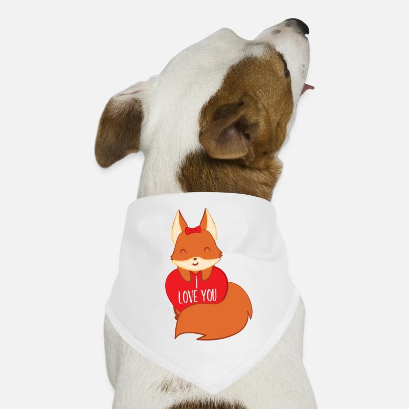 Fox - Cute Fox - Fox Lover - Je t'aime Bandana pour chien