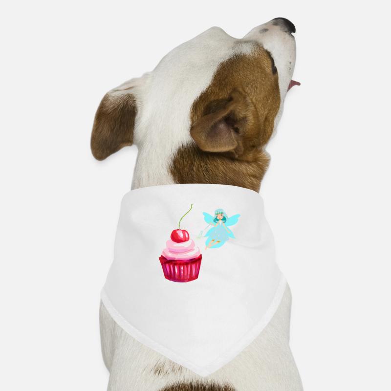 Backfee Backen Bäcker Kuchen Cupcake Fee Törtchen - Hunde-Bandana - Weiß
