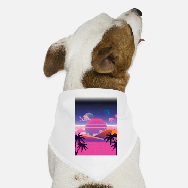 Vaporwave Beach Bandana pour chien
