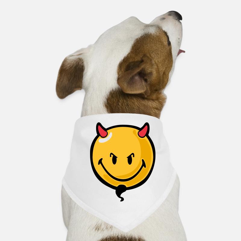 Smiley devil - Hunde-Bandana - Weiß