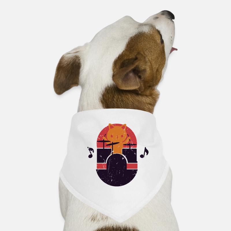 Cat Playing Drums Funny Drum Kit Drummer Gift Dog Bandana