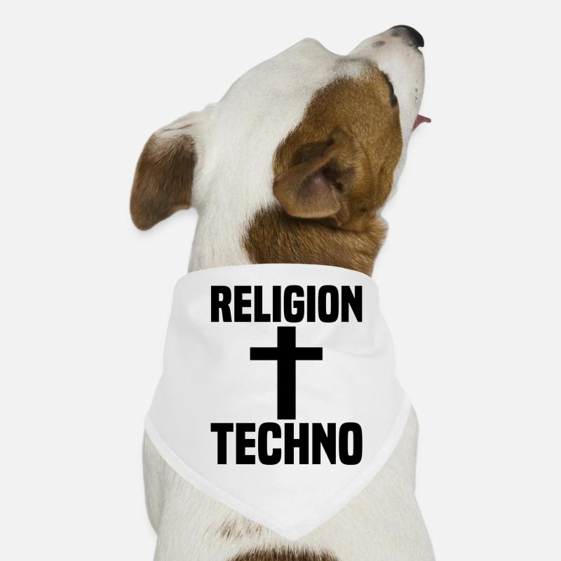 Techno - Hunde-Bandana - Weiß
