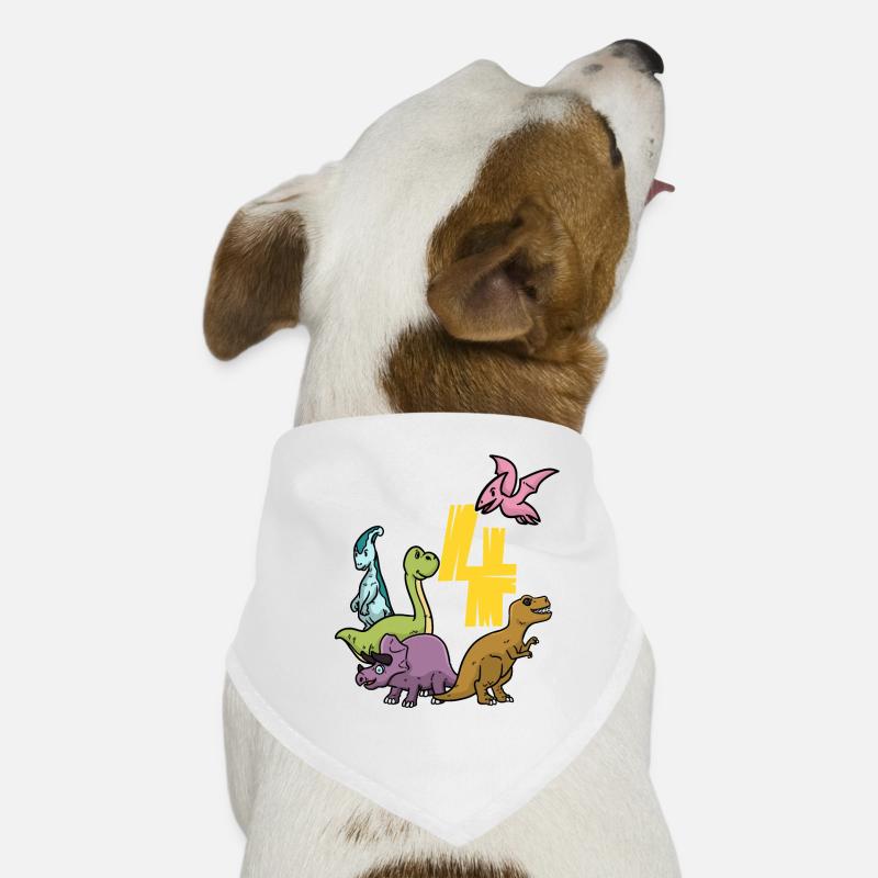 Anniversaire de dino âgé de 4 ans Bandana pour chien