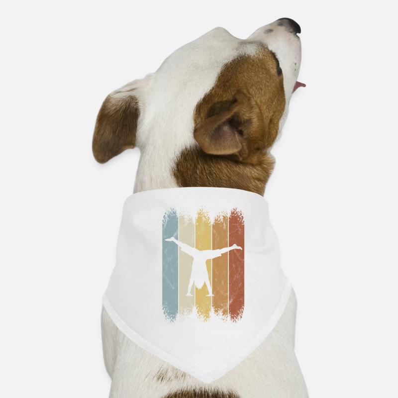 Retro 80s Circus Style Handstand Silhouette Dog Bandana