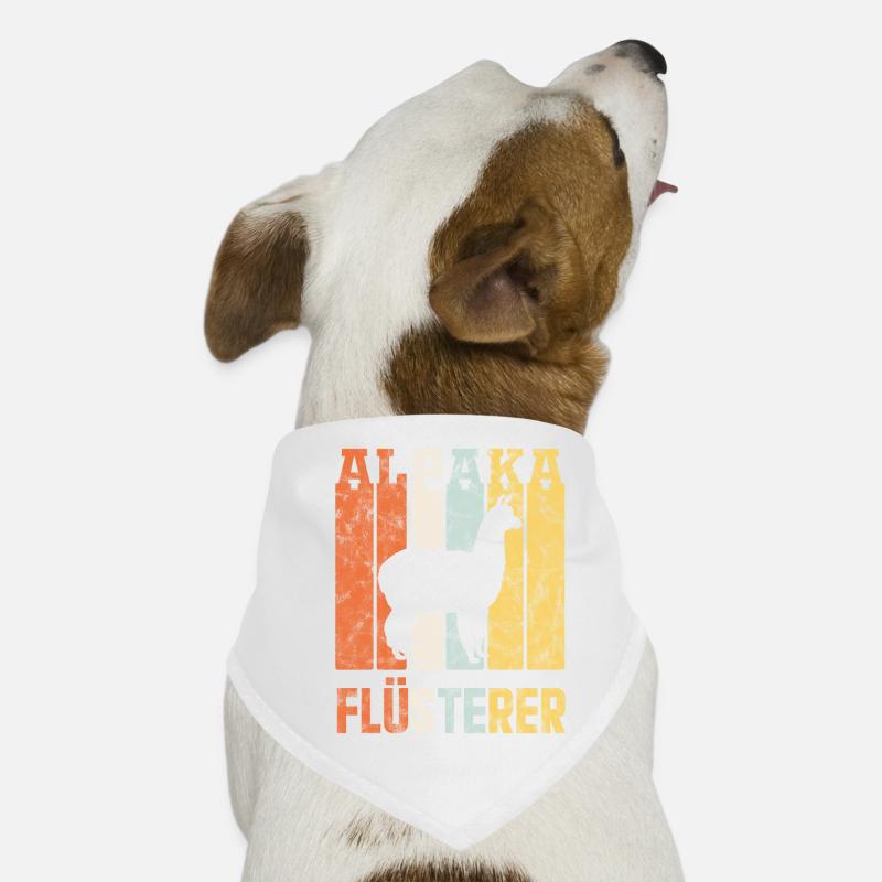 Alpaka Flüsterer Tier Geschenk - Hunde-Bandana - Weiß