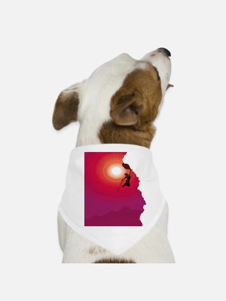 Climbing mountaineering sunrise gift - Dog Bandana - white