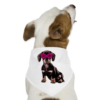Dackel Fasching - Hunde-Bandana - Weiß - Vorne