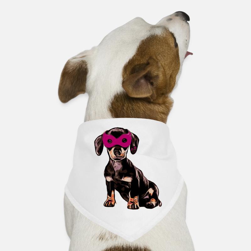 Carnaval de teckel - Bandana pour chien - blanc