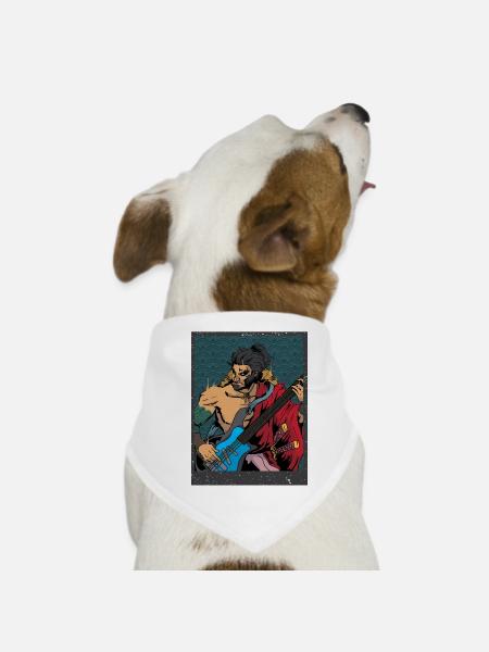 Gitarrenspieler - Hunde-Bandana - Weiß