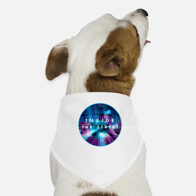 Inside the Street - Synthwave Aesthetic Retrowave Dog Bandana