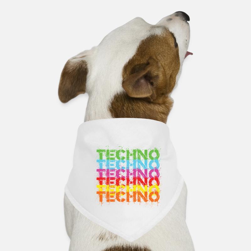 Techno Techno Freak Techno Musik - Hunde-Bandana - Weiß