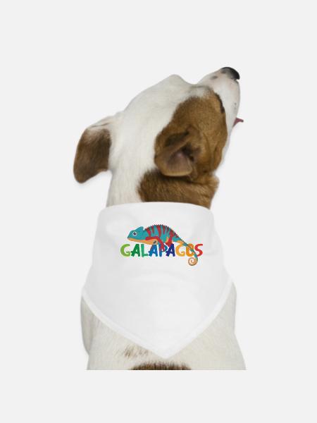 Galapagos Îles Équateur Caméléon Exotique - Bandana pour chien - blanc