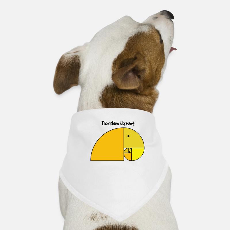 Fibonacci Elephant - golden section elephant - Dog Bandana - white