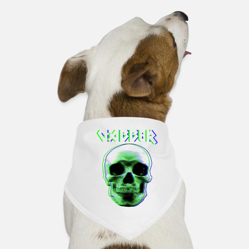 gabber gabba techno hardstyle speedcore gift - Dog Bandana - white