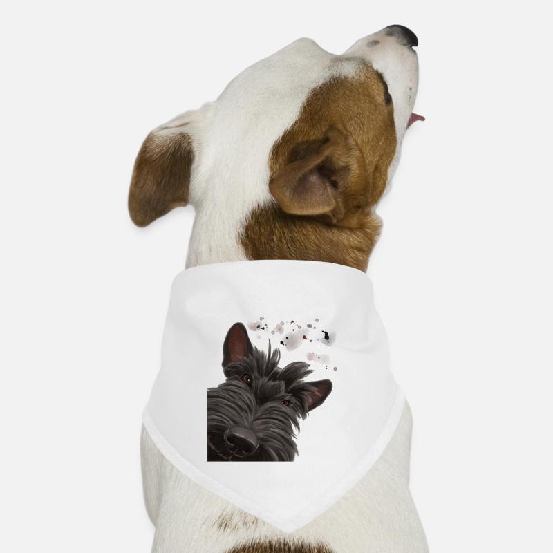 Neugieriger Scottish Terrier Hund - Hunde-Bandana - Weiß