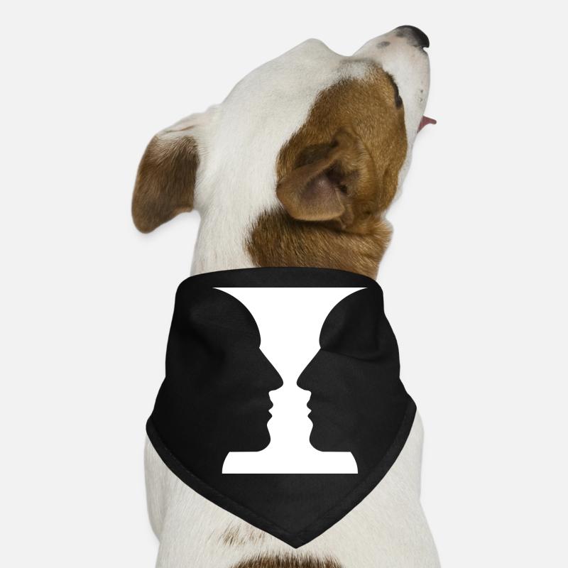 Köpfe oder Vase Optische Täuschung Hunde-Bandana