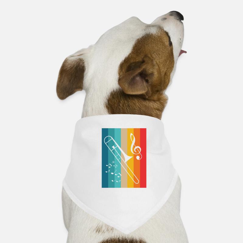 trombone - Bandana pour chien - blanc