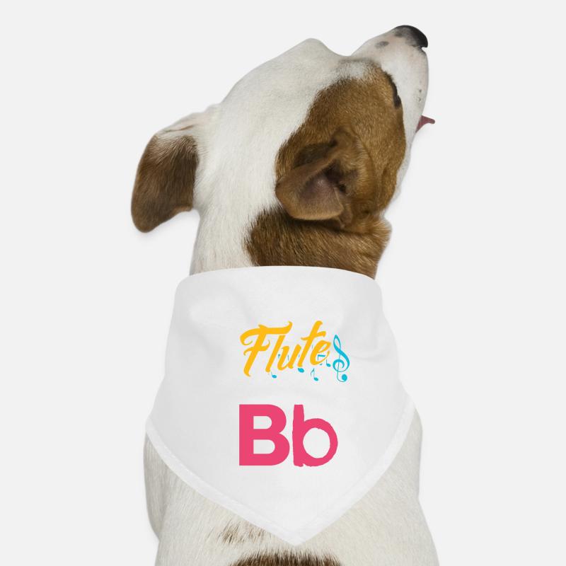 Querflöte - Hunde-Bandana - Weiß