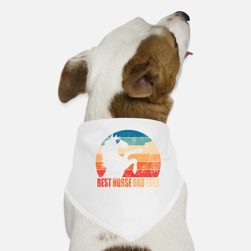 Bester Pferdevater aller Zeiten Fauststoß Pferd Männer Geschenk Sohn - Hunde-Bandana - Weiß