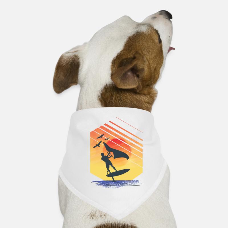 Wing Foiling Surfing Surfer Geschenkidee - Hunde-Bandana - Weiß