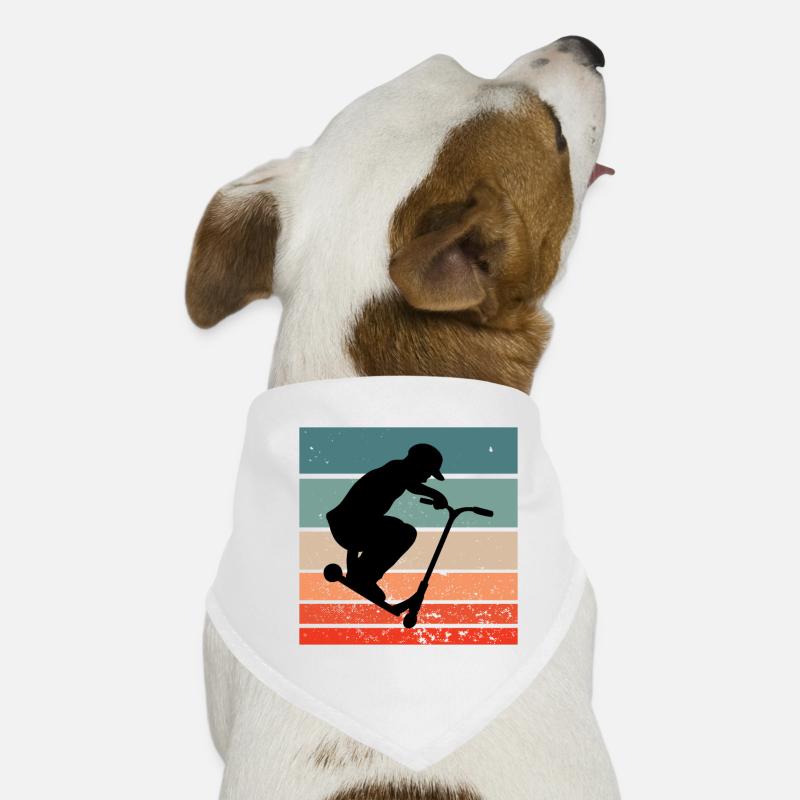 Scooter Roller Skater Tricks - Hunde-Bandana - Weiß