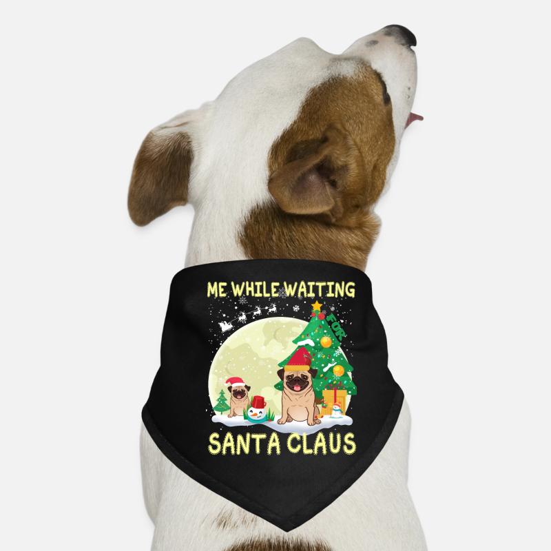 Mops mich, während ich auf den Weihnachtsmann warte Hunde-Bandana