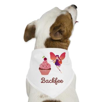 Backfee Bäckerin Backstube Kuchen Cupcake Muffin F - Hunde-Bandana - Weiß - Vorne