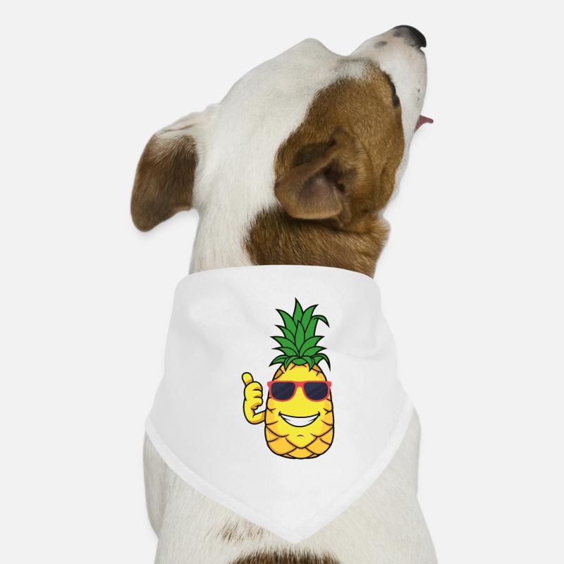 Pineapple - Hunde-Bandana - Weiß