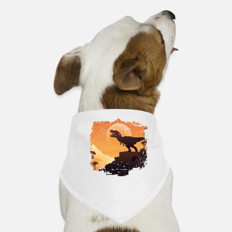Dinosaurier - Hunde-Bandana - Weiß